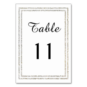 Chic Silver Glittered Trim - Table Card