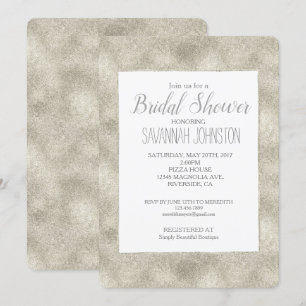 Chic Silver Glitz bridal shower Invitation