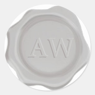 Chic Silver Grey Monogram Wedding Wax Seal