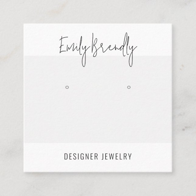 Chic Silver Jewellery Earring Display Business Car Square Business Card (Front)