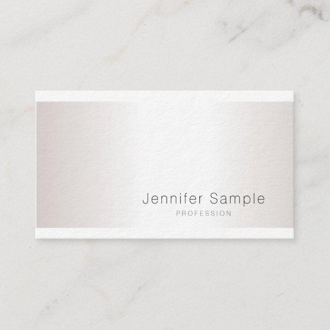 Chic Silver Look Modern Sleek Design Luxury Salon Business Card (Front)