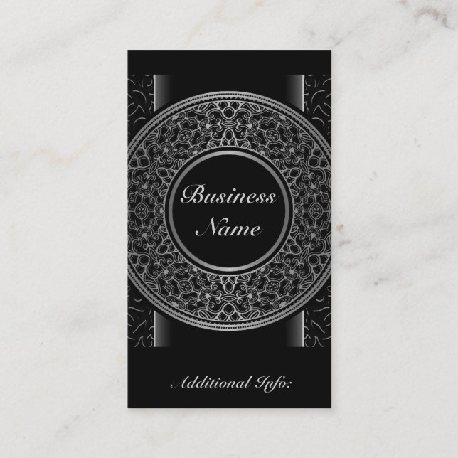 Chic Silver Medallion Business Card 2 (Front)