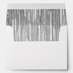 Chic Silver Tinsel Stripes Envelope
