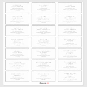 Chic Silver Typography Wedding Guest Address Label