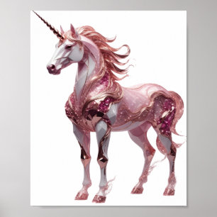 Chic Silver UNICORN Custom Design Poster