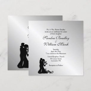 Chic Silver Wedding Invitation