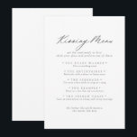 Chic Silver Wedding Kissing Menu Game Card<br><div class="desc">This chic silver wedding kissing menu game card is perfect for a rustic wedding reception. The simple and elegant design features classic and fancy script typography in silver.</div>