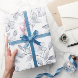 Chic Silver White Floral Wedding Wrapping Paper<br><div class="desc">Chic Silver White Floral wedding bridal shower</div>