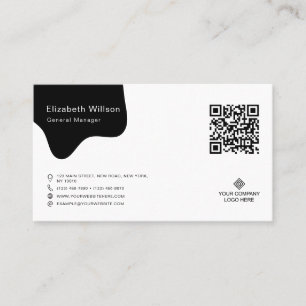 Chic Simple Business Logo Professional QR Code Business Card