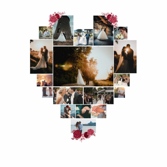 Chic Simple custom 18 heart Shaped pictures gifts Standing Photo Sculpture (Front)