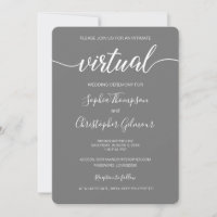 Chic Simple Custom LIVE VIRTUAL Wedding Grey