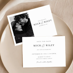 Chic Simple Elegant Photo Wedding Save The Date Invitation