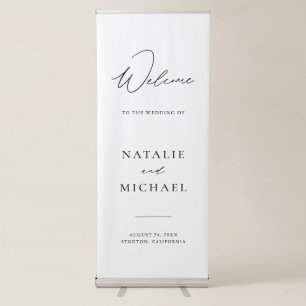 Chic Simple Elegant Welcome To Our Wedding Welcome Retractable Banner