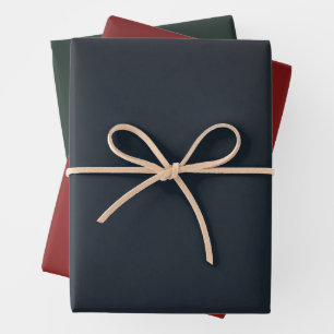 Chic Simple Festive Rich Deep Dark Colored  Wrapping Paper Sheet