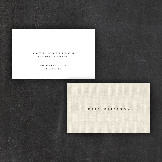 Chic Simple Minimalist Natural Canvas  Business Card (Creator Uploaded)