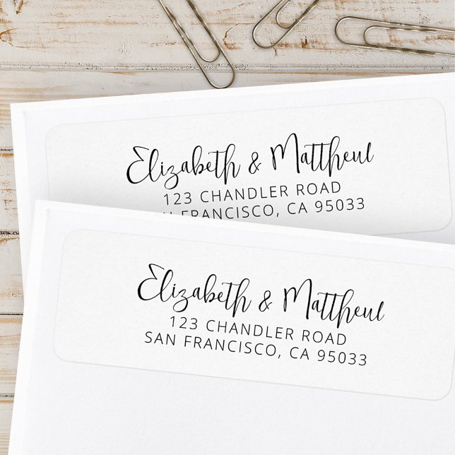 Chic Simple Modern Elegant Script Return Address (Creator Uploaded)