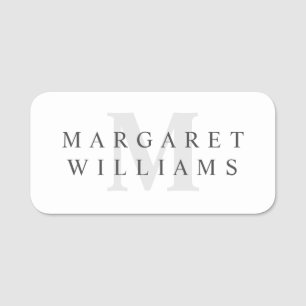 Chic Simple Modern Minimalist Monogram Name Tag