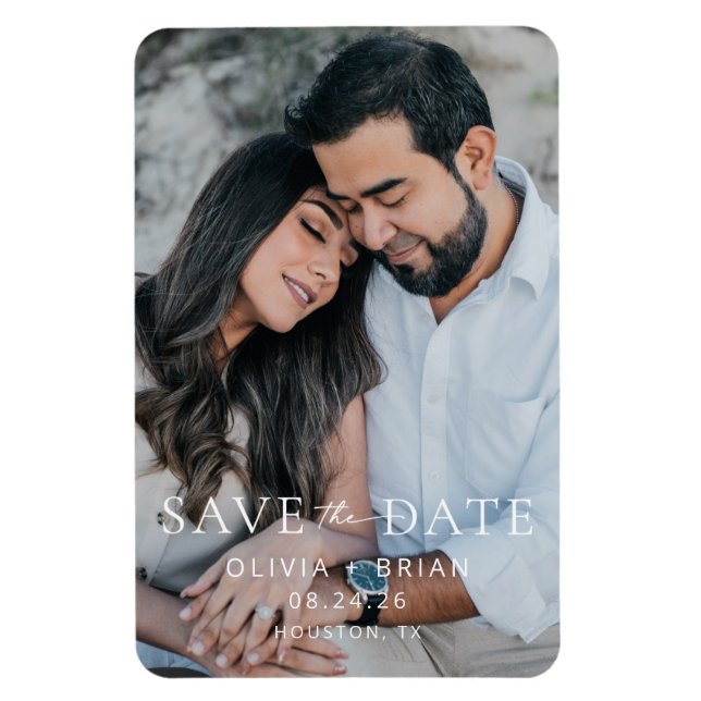 Chic + Simple Modern Save the Date Magnet (Vertical)