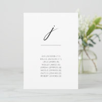 Chic + Simple Modern Script Alphabetical Seating J