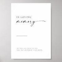Chic + Simple Modern Script In Memory Of Sign