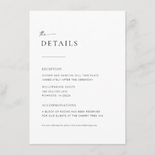 Chic + Simple Modern Script Wedding Enclosure Card