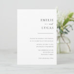 Chic   Simple Modern Script Wedding Invitation<br><div class="desc">These simple, yet elegant wedding invitations are perfect for the modern couple! Featuring clean and classic serif and sans serif fonts with a chic script accent font. Personalise the design to include your names and all the important details of your big day! If you love this design, be sure to...</div>