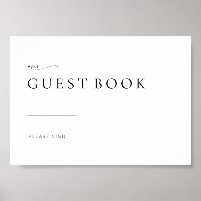 Chic + Simple Modern Wedding Guest Book Sign (Front)