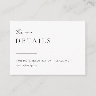 Chic + Simple Modern Wedding QR Code Enclosure Card