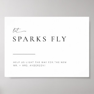 Chic + Simple Modern Wedding Sparkler Exit Sign