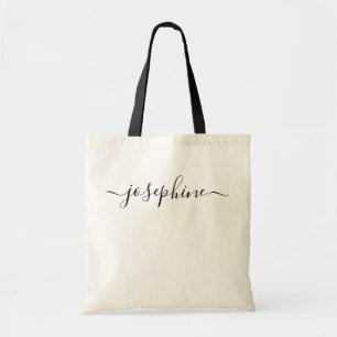 Chic Simple Name Script Personalized Tote Bag