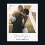Chic Simple Photo Budget Wedding Thank You Card<br><div class="desc">Simple Photo budget Wedding Thank You Card with "thank you" in calligraphy along with your names below your favourite picture.  The backside has your personalised thank you message in black and white.  A minimalist design with chic typography for an elegant touch.</div>
