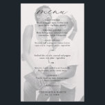 Chic Simple Photo Elegant Budget Wedding Menu<br><div class="desc">Simple Photo Budget Wedding Menu with "menu" in calligraphy along with your wedding menu over your favourite picture.  A minimalist design with chic typography for an elegant touch.</div>
