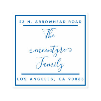 Chic Simple Square Frame Handwritten Return Addres Self-inking Stamp