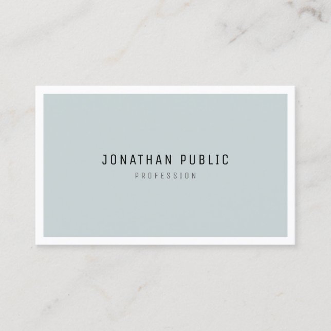 Chic Simple Template Modern Blue Green Minimalist Business Card (Front)