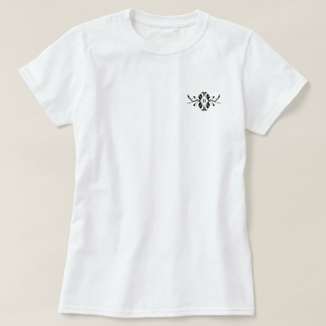 Chic Simplicity: Personalised Bow Monogram  T-Shirt (Design Front)