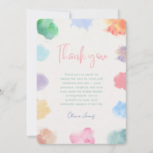 Chic sip and paint bridal shower thank you card