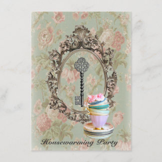 chic skeleton key new home Housewarming party Invitation