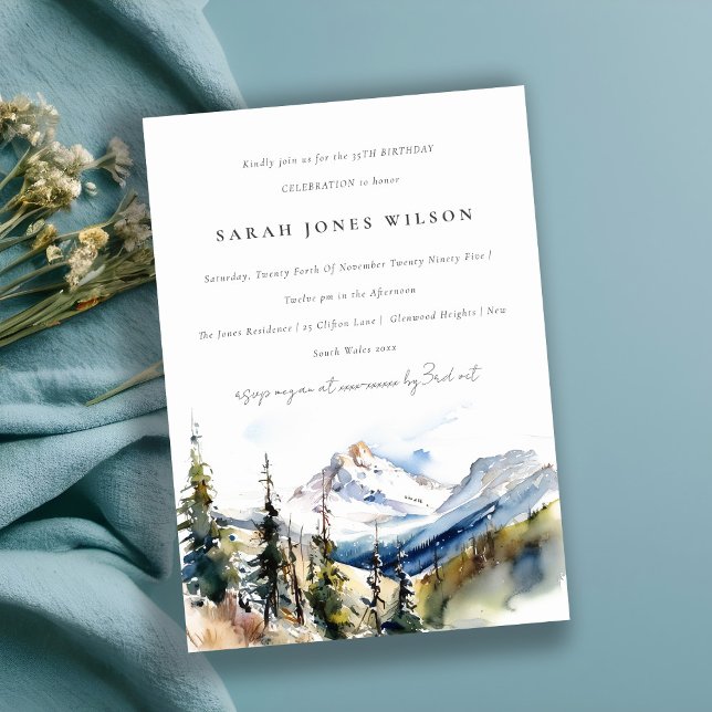 Chic Ski Mountain Telluride Colorado Birthday  Invitation (Creator Uploaded)