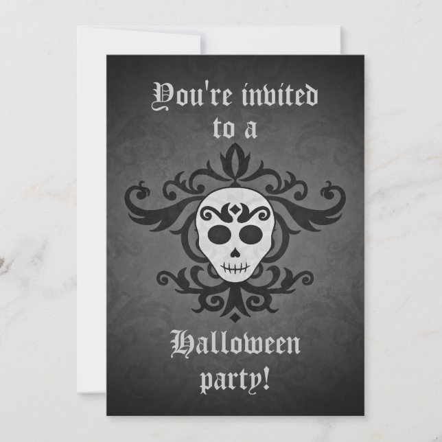 Chic skull Halloween Invitation (Front)