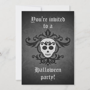 Chic skull Halloween Invitation