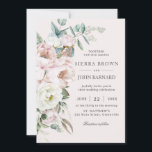 Chic Soft Blush Pink Ivory Peonies Floral Wedding Invitation<br><div class="desc">Personalise this elegant wedding invitation easily and quickly. Simply click the customise it further button to edit the texts,  change fonts and fonts colours. Featuring beautiful soft watercolor blush and ivory peonies. Matching items available in store. (c) Somerset Fine Paperie</div>
