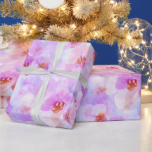 Chic Soft Lilac Blush Orchid Watercolor Pattern