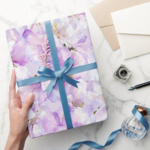 Chic Soft Lilac Blush Orchid Watercolor Pattern Wrapping Paper
