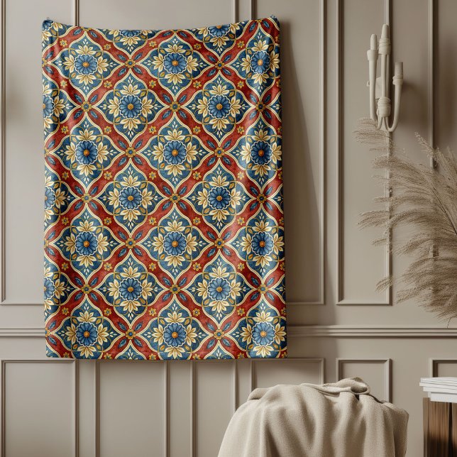 Chic Soft Mediterranean-Inspired Nautical Accents Fleece Blanket (Chic Soft Mediterranean-Inspired Nautical Accents Fleece Blanket)