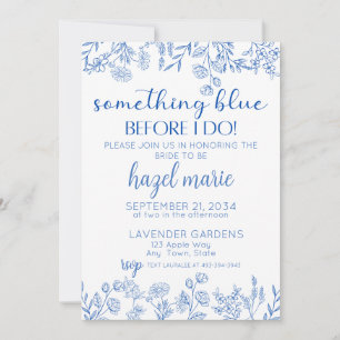 Chic Something Blue Before I Do Bridal Shower Invitation