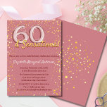 Chic Sophisticated Rose Gold Glitter 60th Birthday Invitation<br><div class="desc">Celebrate her 60th birthday in style with our elegant invitation, designed to make her milestone birthday truly sensational. This invitation features the number 60 in striking metallic rose balloons, gracefully positioned on the top left corner. Just below, the phrase “& Sensational” is beautifully written in golden script calligraphy, adding a...</div>