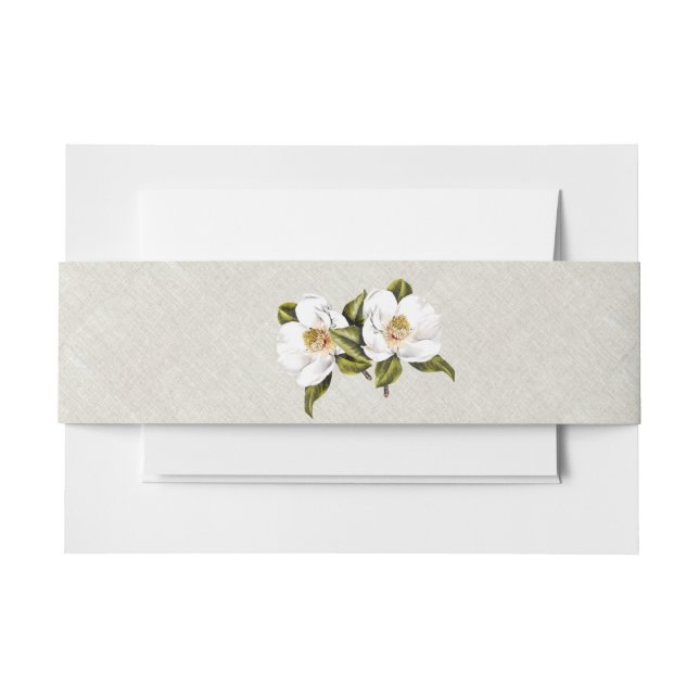 Chic Southern Magnolias Wedding Belly Band Invitation Belly Band (Front Example)