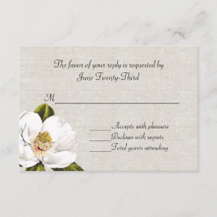 Chic Southern Magnolias Wedding RSVP Response