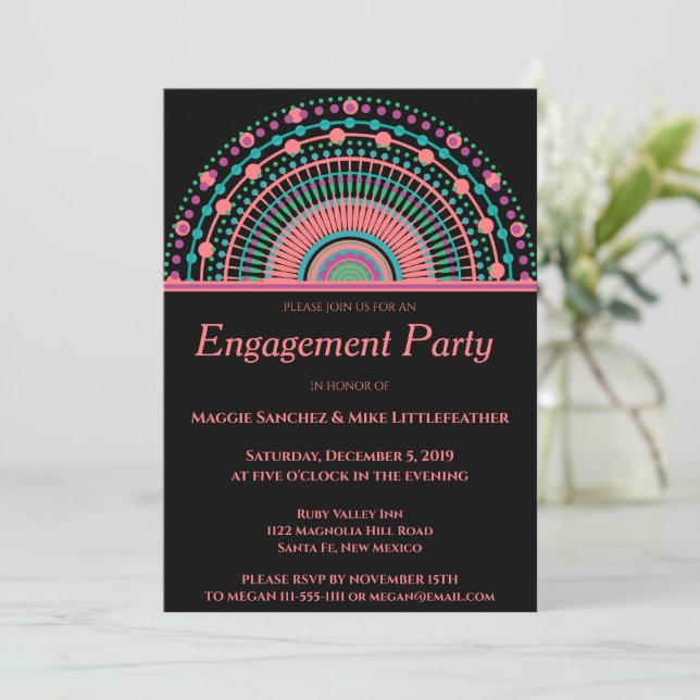 Chic Southwest Mandala  Invitation (Standing Front)
