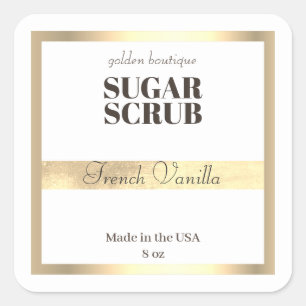 Chic Spa Product White Gold  Square Sticker